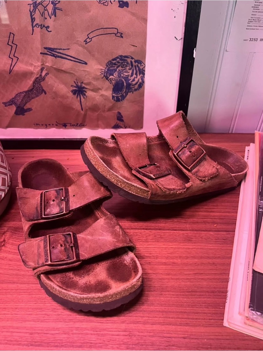 Birkenstock Arizona Brown Oiled Leather Sandals EU 37